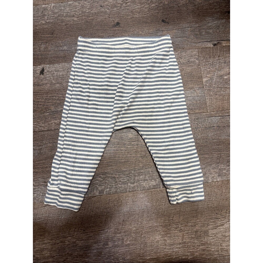 Cloud Island Baby Pants 6-9M Ivory Gray Striped Leggings Infant Elastic Waist